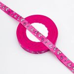 Лента декоративная с принтом Бабочки 20.0 мм / 45.72 метра, розовый, 4001