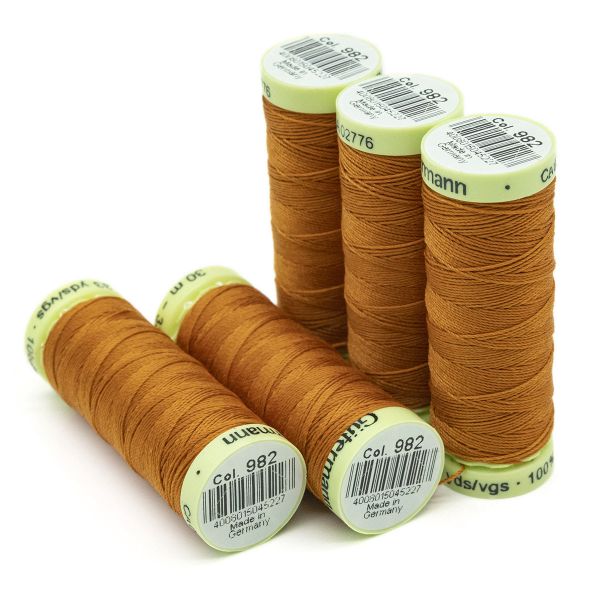 Нитки отделочные Gutermann Top Stitch, 30м, 982 св.рыжий, 5 катушек