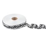 Лента (тесьма) жаккардовая 24.0 мм / 25 метров, Орнамент для северных народов, рис 9787 белый/черный (№4), Gamma С3772