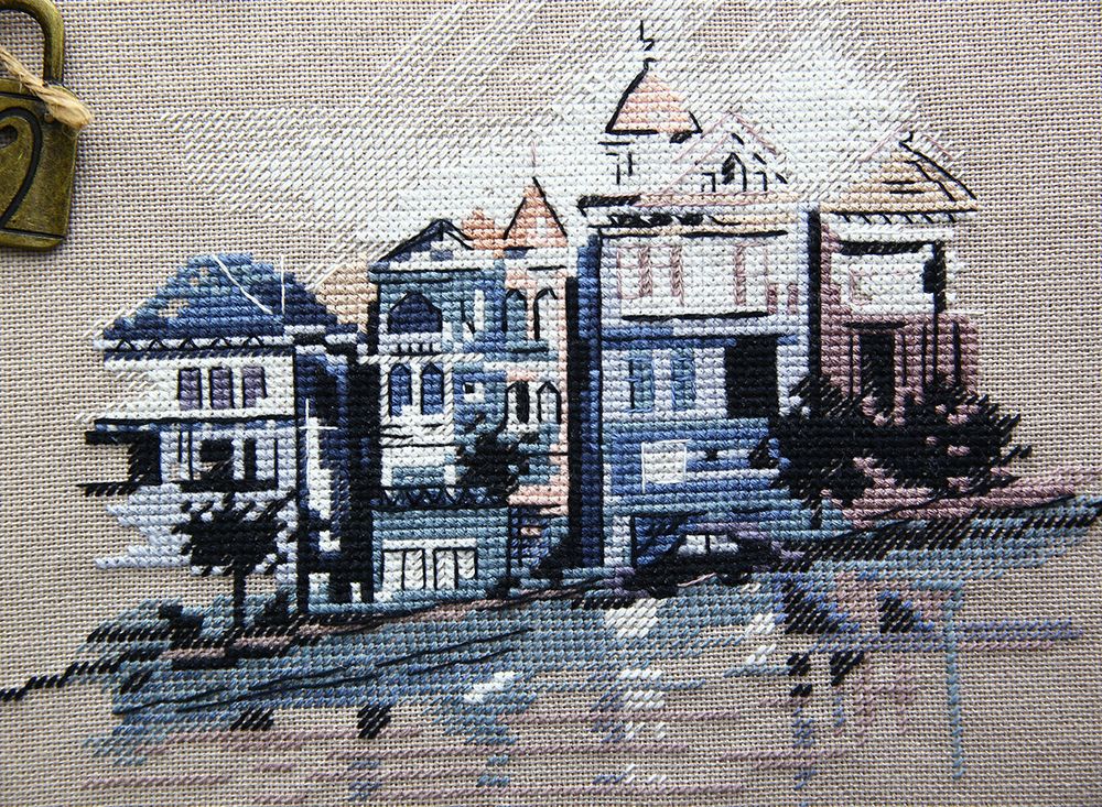 Набор для вышивания нитками Panna, Улица Штайнер, 21х18 см