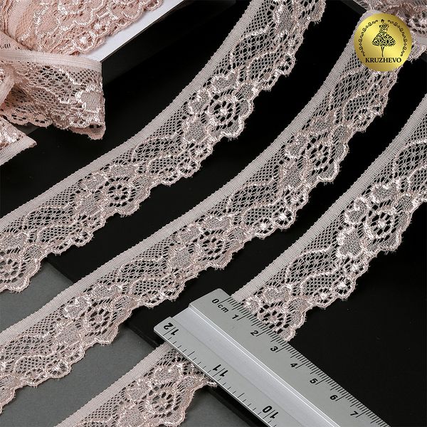 Кружево эластичное (стрейч) 30 мм / 5 метров, TBY.L839, цв.S098 капучино