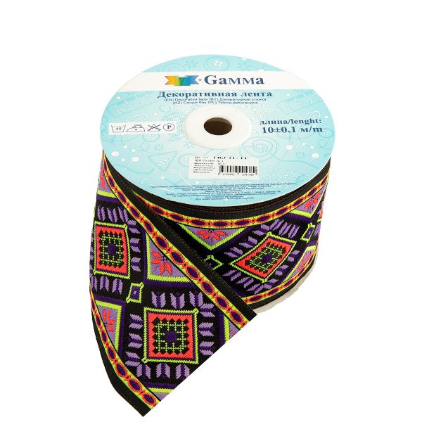Лента (тесьма) жаккардовая 70.0 мм / 10±0.5 метров, 3, Gamma TRJ-117YP