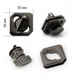 Замок для сумки 35х39мм, TBY.1355, цв.черный никель, уп.2 шт