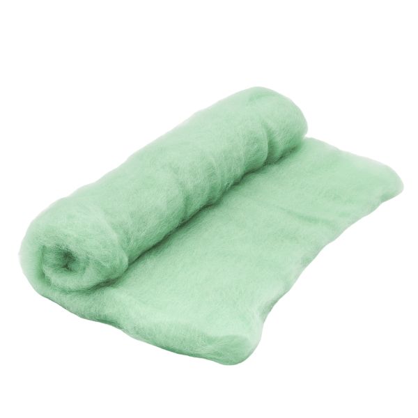 Шерсть для валяния Кардочес 100% п/тонк.шерсть, 100г Камтекс, 107 ментол