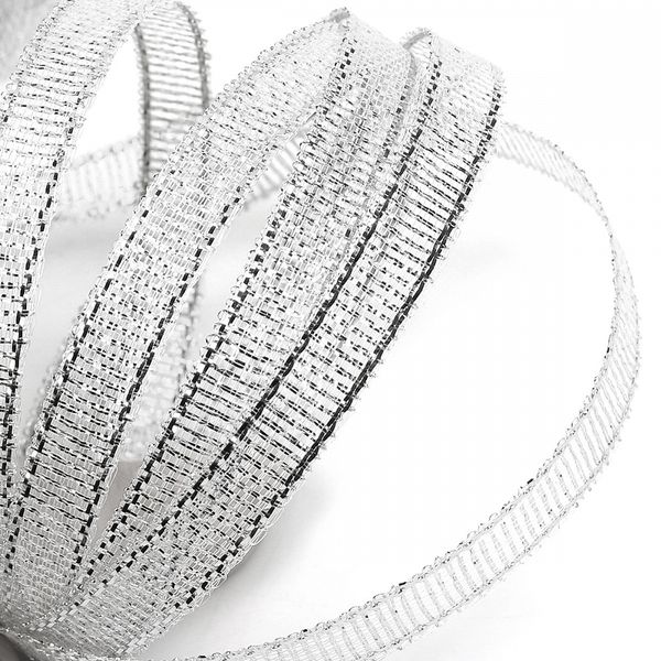 Лента металлизированная 6.0 мм / 22.85±1 метра, цв. серебро, Magic4Hobby, упак. 5 шт