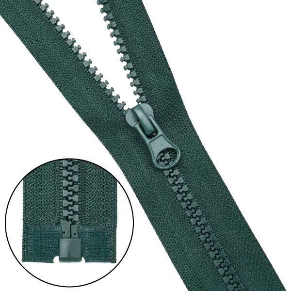 Молния трактор Т5 (5 мм) 1 зам., разъем., 80 см, 890 т.зеленый, 10 шт