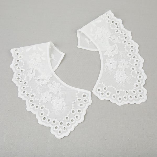 Пришивной кружевной воротник шитьё 120 мм, 5 пар Турция, суровый, Gamma VYEM-23-01M