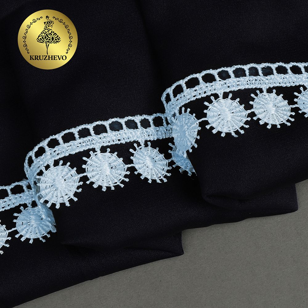 Кружево гипюр (плетёное) 20 мм, TR.8GB0730, голубой, 9м, Kruzhevo