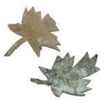 Декоративные элементы из коры дерева "Кленовый лист", 11х7см, 6 шт, белый