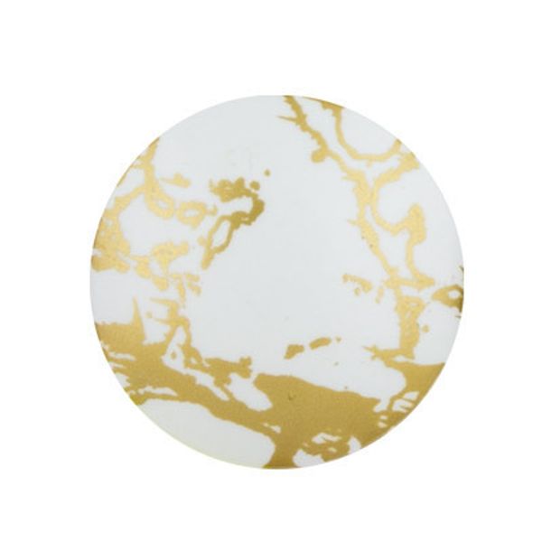 Подхваты шторные магнитные с рисунком ⌀35 мм, 2 шт, 22Ж4 белый/золото, Gamma