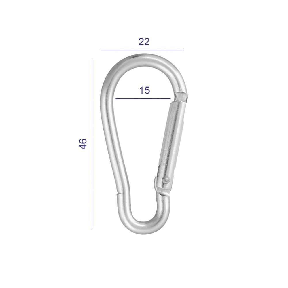 Карабин металл 15.0 мм (46х22 мм), 10 шт, 04 никель, Gamma GH 120/18/10
