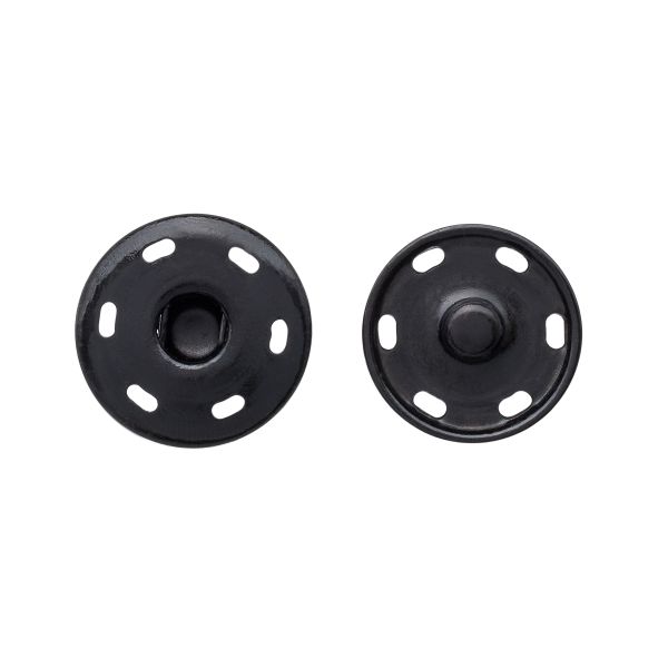 Кнопка пришивная металл ⌀21.0 мм, 12 шт, блистер, черный, CSC 27445