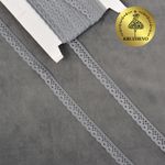 Кружево отделочное в стиле "трикотаж" 10 мм, цв.11 серый, уп. 27,4 м