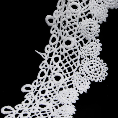 Кружево гипюр (плетёное) 95 мм / 9.14 метров, матовое, C501 белый