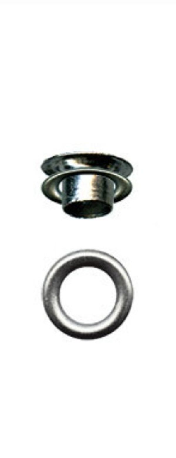 Люверсы металл ⌀10.0 мм (внутр.), 50 шт (5х10 шт), 24, никель, Gamma №24