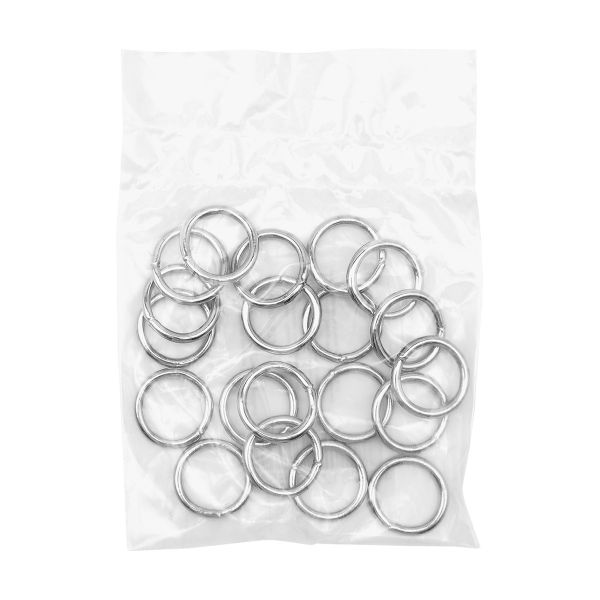 Кольцо сварное металл in ⌀15 мм (20 мм внешн.), никель, 20 шт