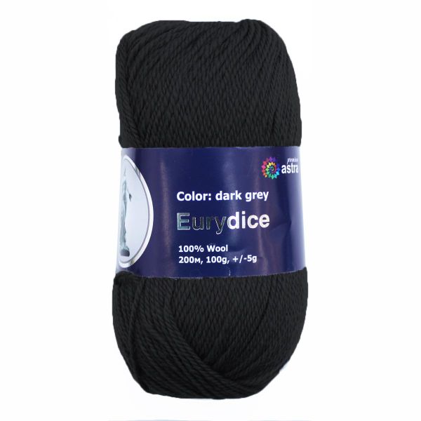 Пряжа Astra Premium (Астра Премиум) Эвридика / уп.3 мот. по 100 г, 200 м, 11 черный