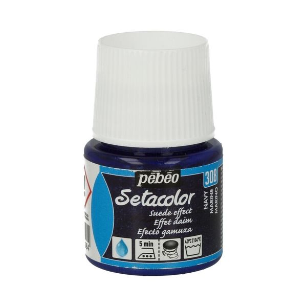 Краска для темных и светлых тканей с эффектом замши Setacolor 45 мл 295308 синий, Pebeo