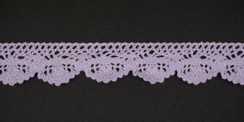 Кружево вязаное (тесьма) 16 мм цв.св.фиолетовый, Alfa, 25 метров, AF-129-027 Кружево вязаное (тесьма) 16 мм цв.св.фиолетовый, Alfa, 25 метров, AF-129-027
