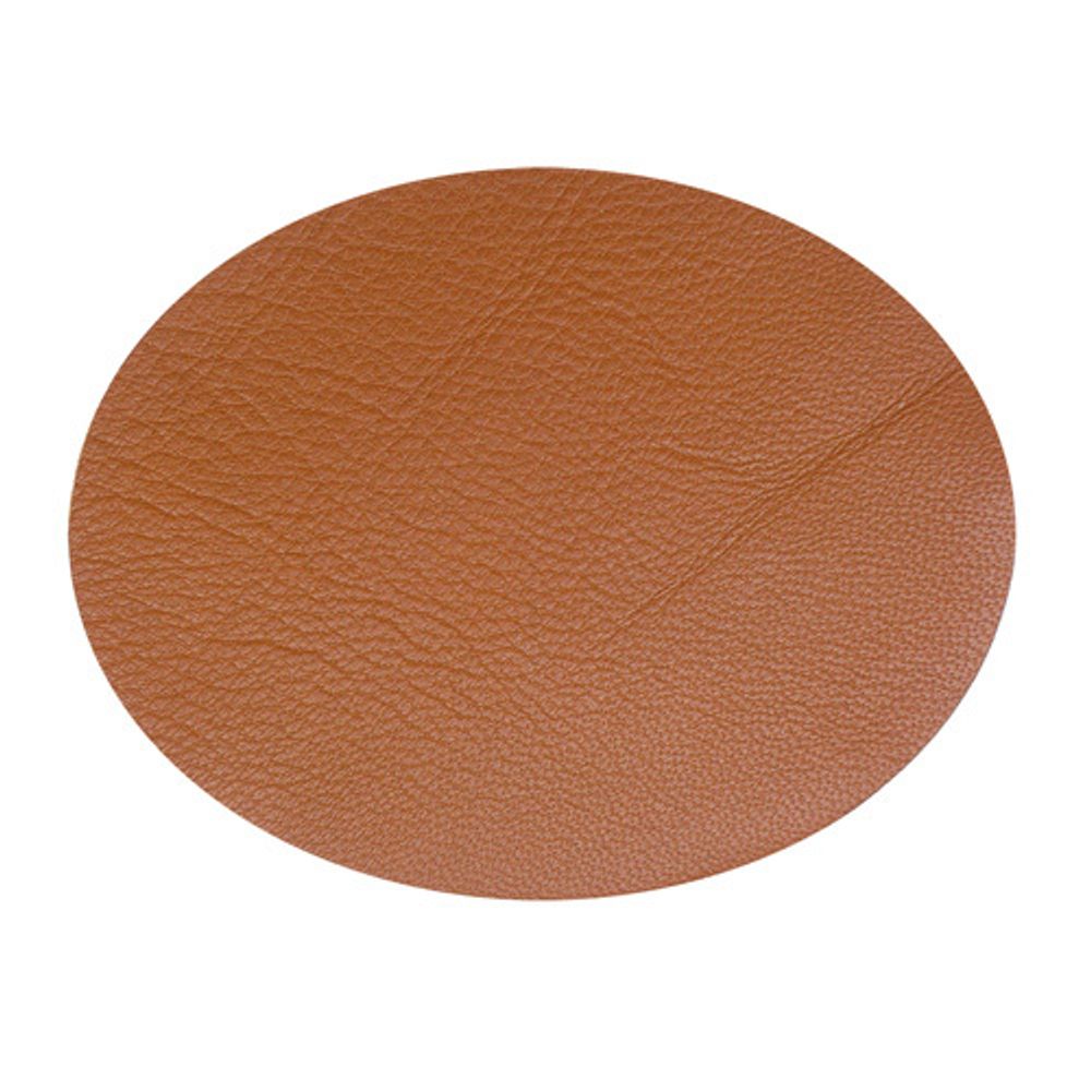 Заплатка термоклеевая, кожа, овал средний 9,9х12,7см, 2 шт в уп, 100% кожа, 02 св.коричневый