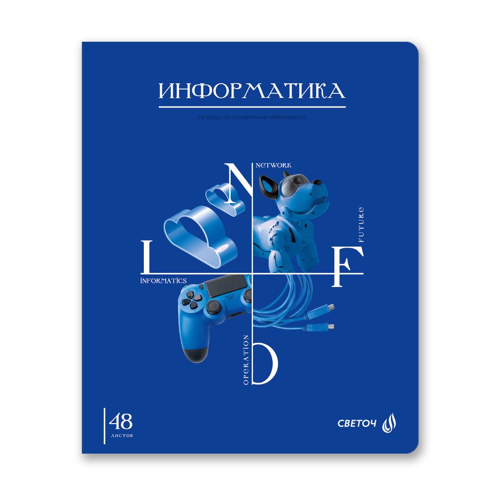 Тетрадь со справочным материалом Знания в действии, A5+ 48 л. на скобе 60 г/м², белизна 90%, 10 шт, клетка, 00837 Информатика, Светоч 48Т2