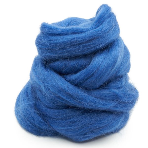 Шерсть для валяния Троицкая п/тонкая 1х100 г (до 29 мкр), 100 королевский синий