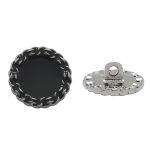 Пуговицы на ножке 24L=15 мм, металл, S.Black (серебро-черный), 10 шт, MP05