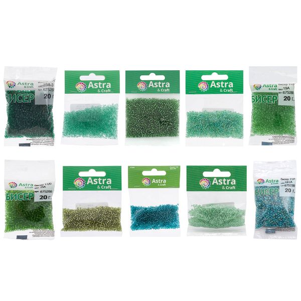 Набор бисера 11/0 ассорти №18 в тубе, 10 цветов, Astra&Craft