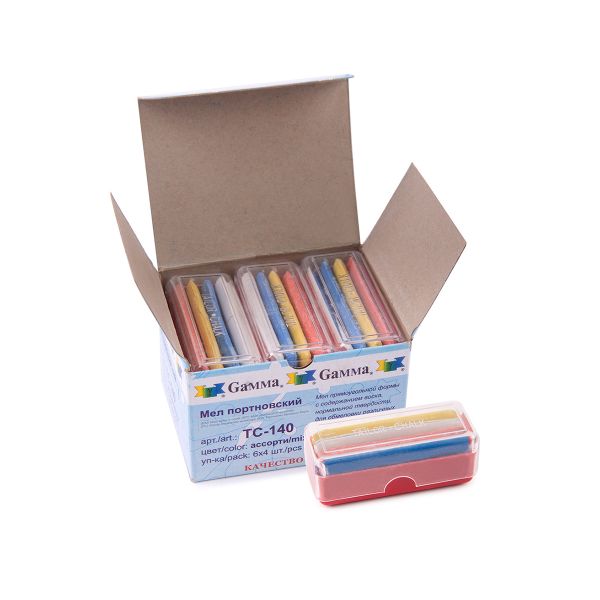 Мел портновский восковой 24 шт, ассорти, Gamma ТС-140