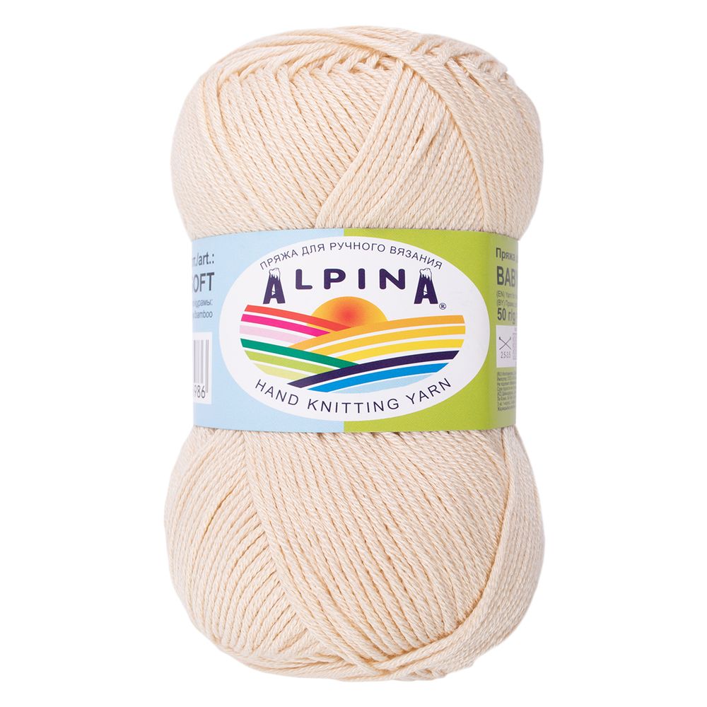 Пряжа Alpina Baby Super Soft / уп.10 мот. по 50г, 150 м, 12 св.бежевый