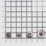 Кнопка Альфа (S-образная) ⌀15.0 мм, ≈50 шт, №54, Таблетка, МЕТАЛЛ, ответ. части 12.5 мм, чер.никель, NEW STAR