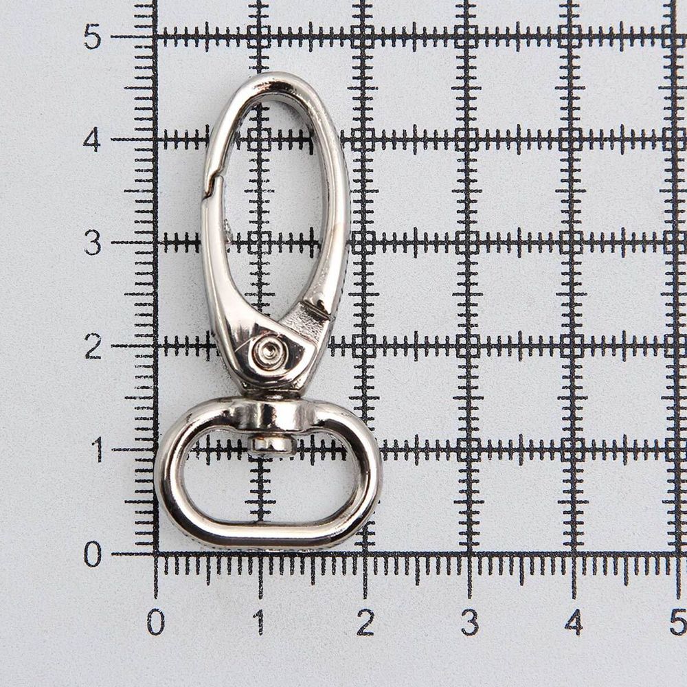 Карабин металл 15.0 мм (43х22 мм), никель, ГУ12849, 4 шт