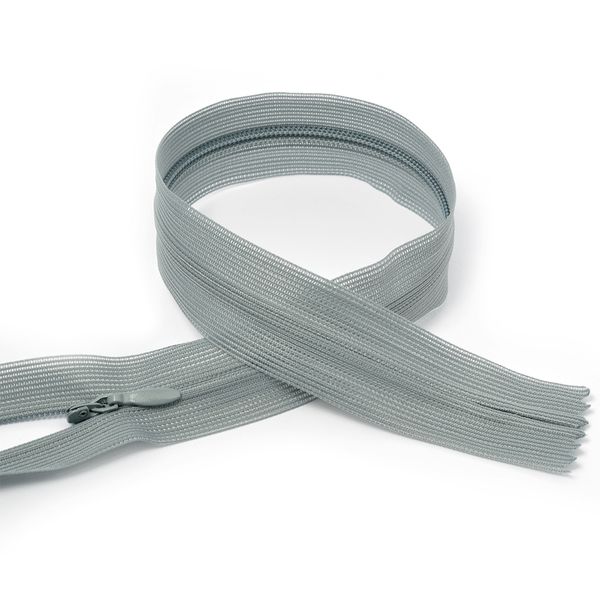 Молния потайная (скрытая) Т3 (3 мм) 1 зам., н/раз., 20 см, цв.S396 св.серый, 50 шт, Mzipp