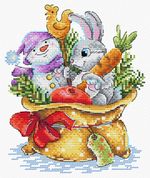 Набор для вышивания нитками МП Студия (Жар-птица), Мешок с подарками, 18х15 см