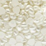 Полужемчужины пластик перламутр 10х10 мм, в форме Сердца, цв. 41 белый, 20г (≈88 шт), Magic4Hobby