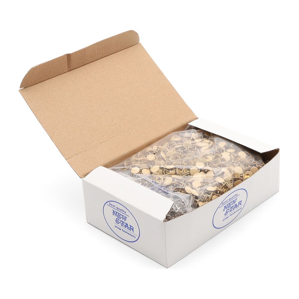 Кнопка рубашечная (джерси) закрытая ⌀9.5 мм, ≈1440 шт, МЕТАЛЛ, эмаль, 291 св.бежевый глянцевый, NEW STAR