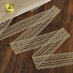 Кружево вязаное (тесьма) 25 мм / 10 метров, D1002, тонкая нить, цв.F308 св.бежевый, Kruzhevo