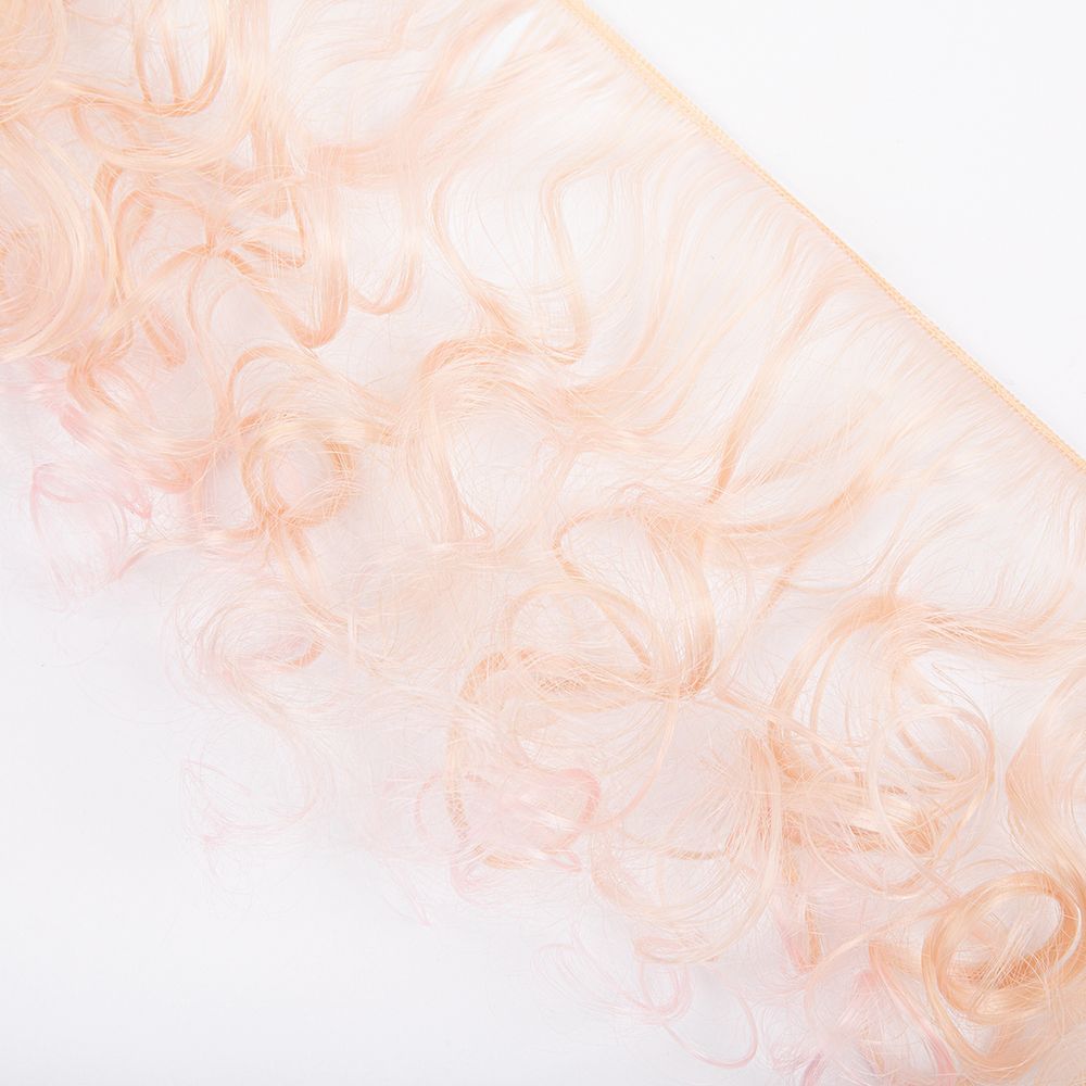 Трессы для кукол 15 см, 100 см, 38 г, 37 блонд, розовый, HobbyBe HAR-5