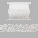 Кружево эластичное (стрейч) 45 мм / 25 метров, LAEC106049, белый