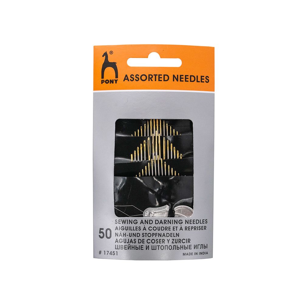 Иглы ручные ассорти, 50 шт, Pony