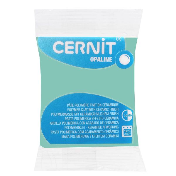 Полимерная глина запекаемая Cernit Opaline, 56 г, 637 селадоновый зеленый