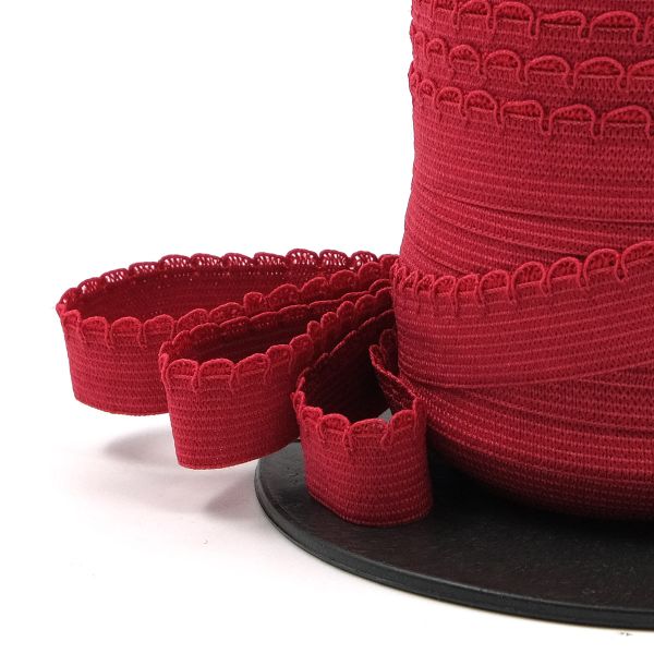 Резинка бельевая (ажурная) 15.0 мм / 50 метров, бордовый, 0315/59