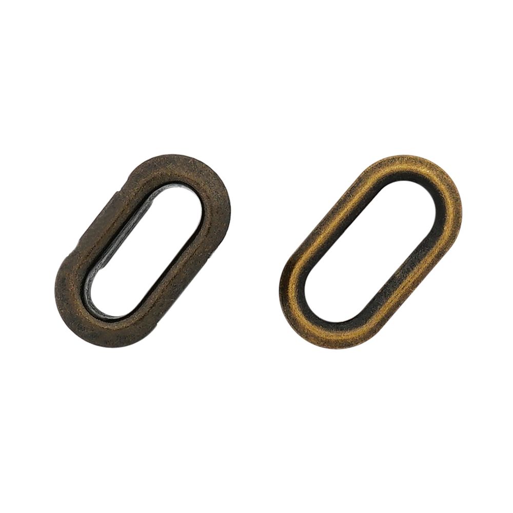 Люверсы металл овальные 15х6 (внутр.), 21х11 (внешн.), металл (≈100 шт) New Star, антик