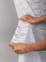 Ткань кружевная гипюр стрейч 160 г/м², ш.150см, арт.SZ031636 цв.белый, уп.1м