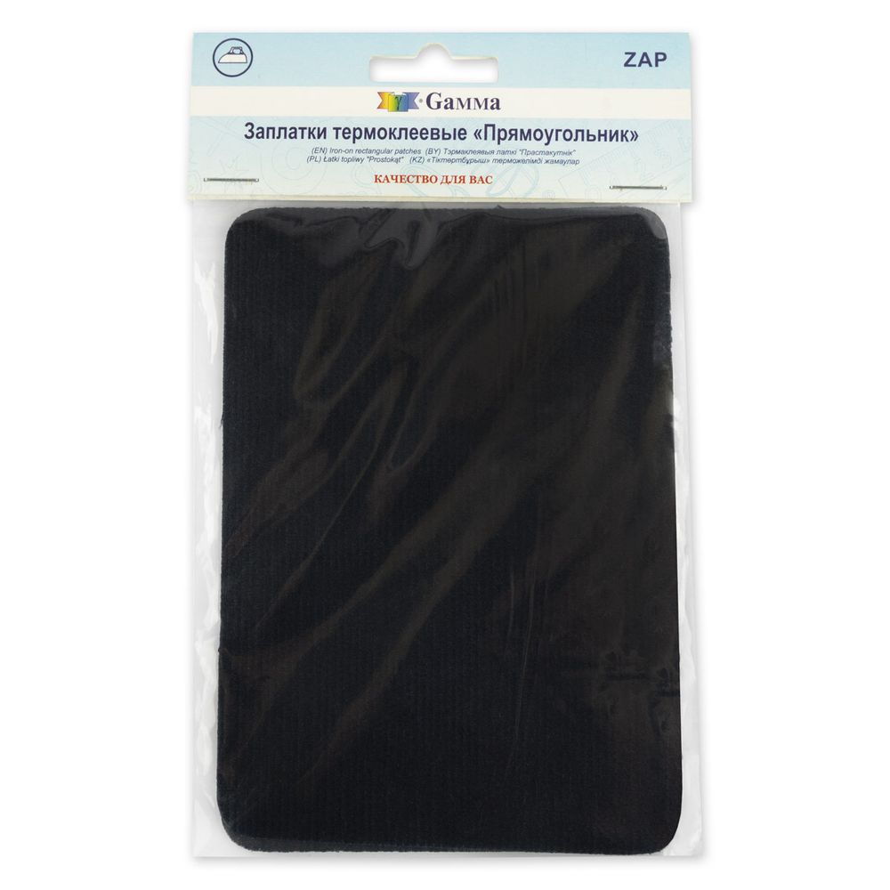 Термозаплатка Прямоугольник 14х10 см, ZAP, №05 вельвет т.синий, Gamma ZAP