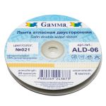Лента атласная 2-сторонняя 6.0 мм / 22.8±1 метра, 021 бл.бежевый/бежевый, Gamma ALD-06