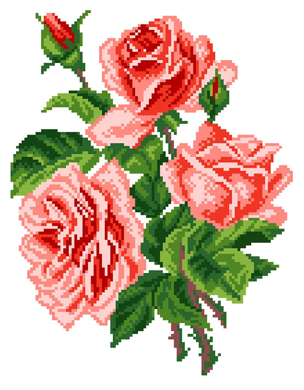 Набор для вышивания нитками Матренин Посад, Розы 28х37 см