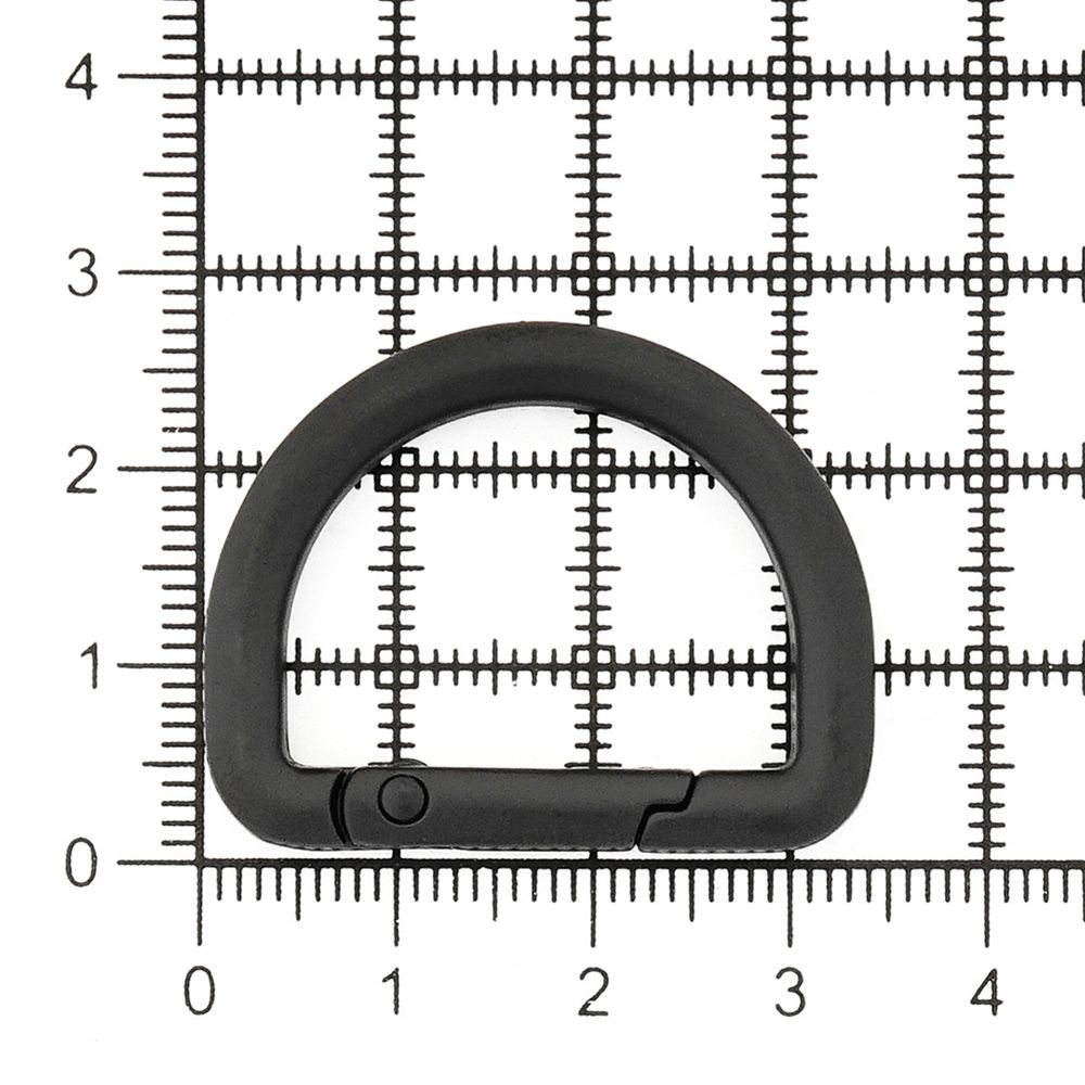 Карабин металл полукольцо 25 мм, черный матовый, MB_2232, 6 шт