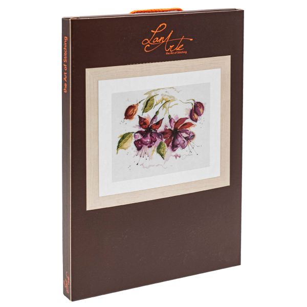 Набор для вышивания нитками Lanarte, Фуксия в акварели 49х39см