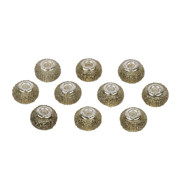 Бусины шармы ⌀16 мм, 10 шт, смола, №12 серый, Zlatka RFB-16